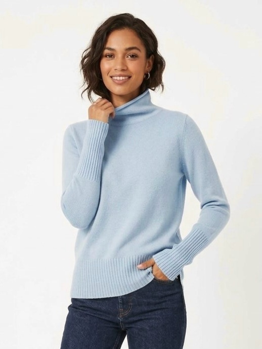 French Connection Pale Blue Turtleneck Sweater